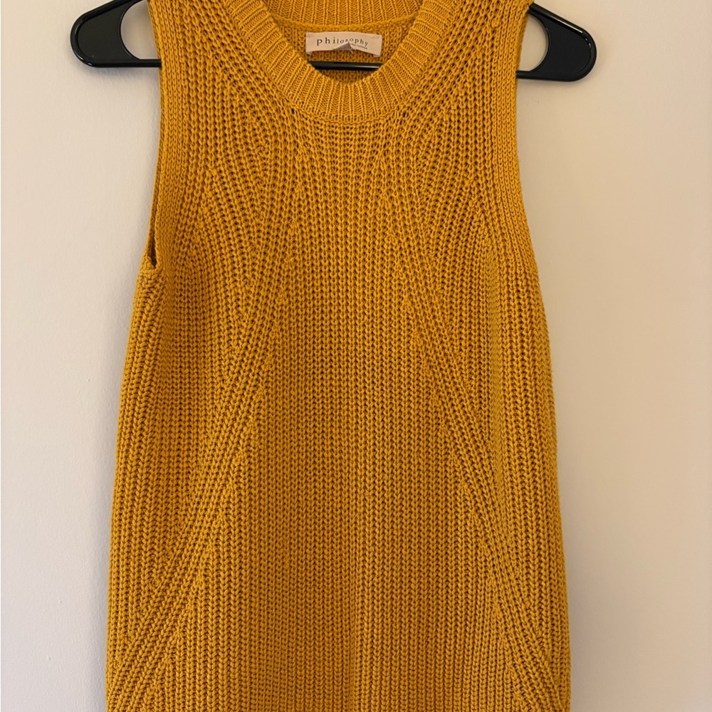 Philosophy Yellow Knit Sleeveless Top